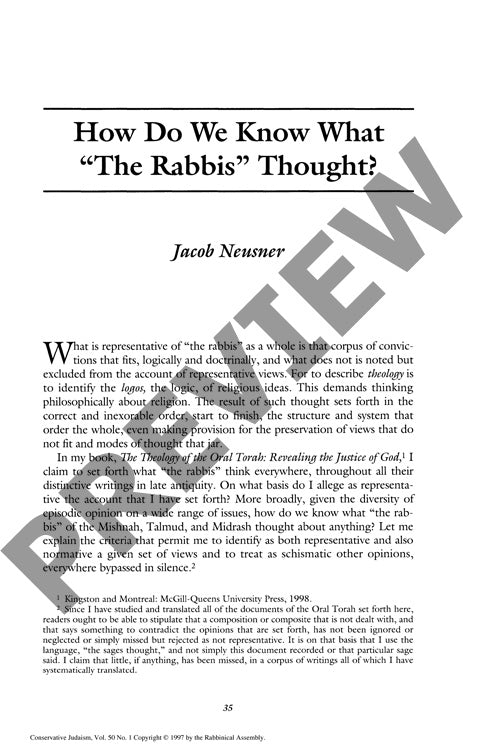 How Do We Know What the Rabbis Thought