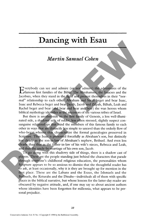 Dancing with Esau
