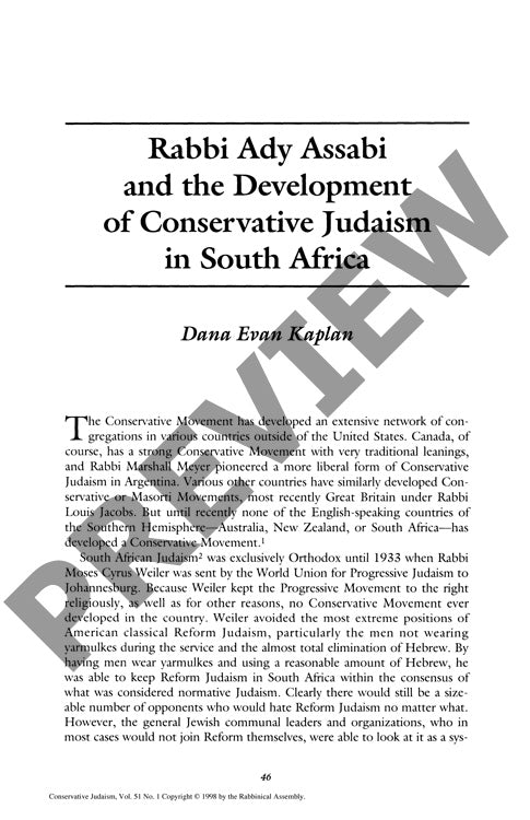 Rabbi Ady Assabi and the Development Of