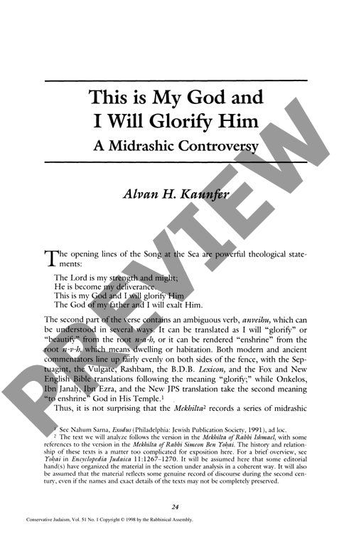 This Is My God and I Will Glorify Him A