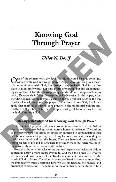 Knowing God Through Prayer