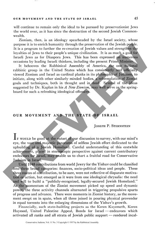 Our Movement and the State of Israel