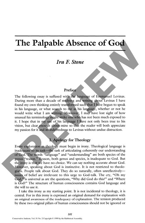 The Palpable Absence of God