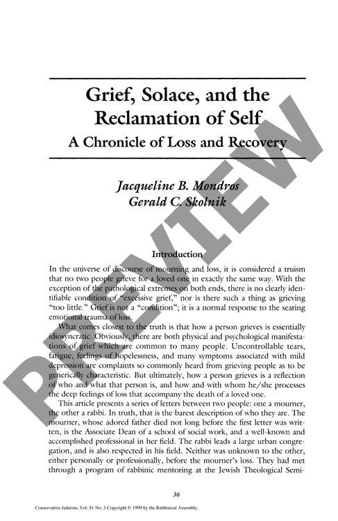 Grief Solace and the Reclamation of Self