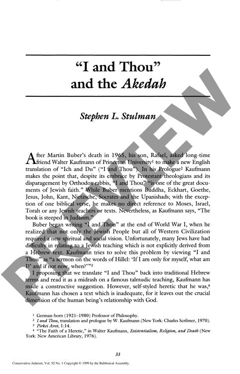 I and Thou and the Akedah