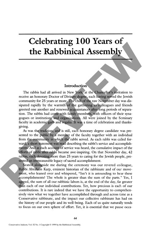 Celebrating Years of the Rabbinical