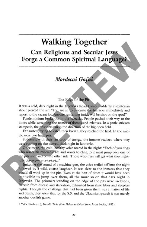 Walking Together Can Religious and Secul