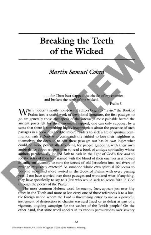 Breaking the Teeth of the Wicked