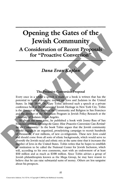 Opening the Gates of the Jewish Communit
