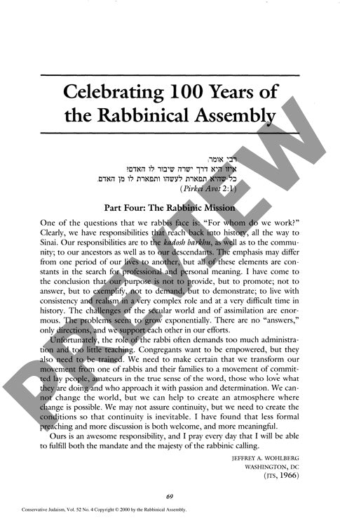 Celebrating Years of the Rabbinical