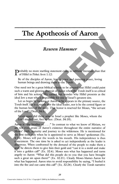 The Apotheosis of Aaron