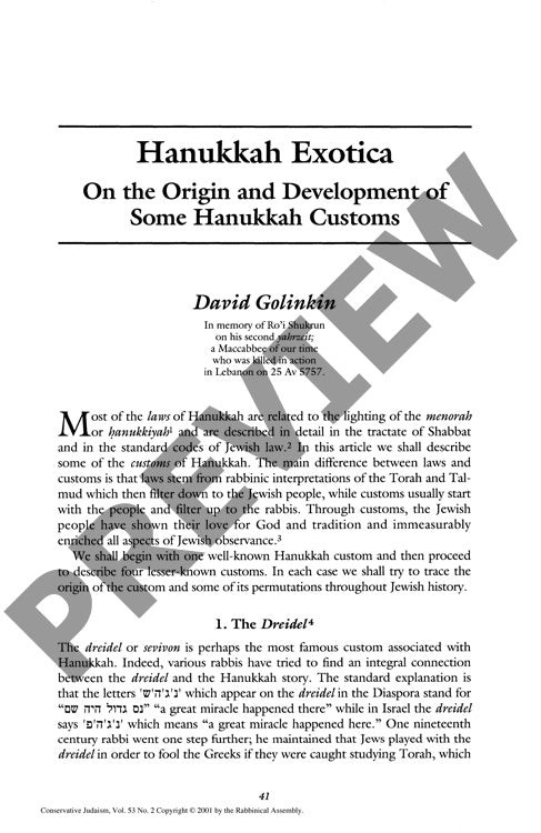 Hanukkah Exotica on the Origins and Deve