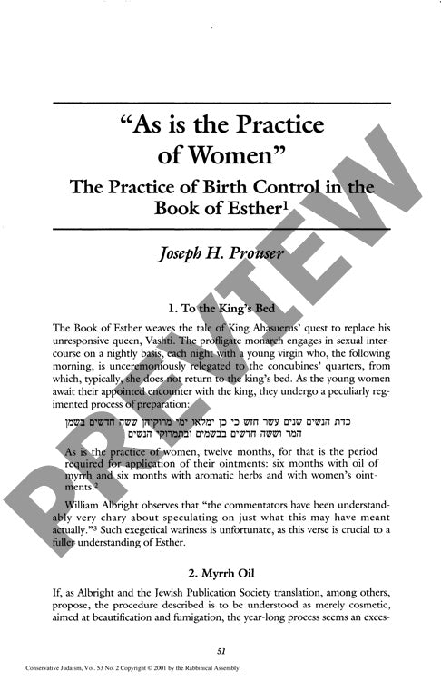 As Is the Practice of Women the Practice