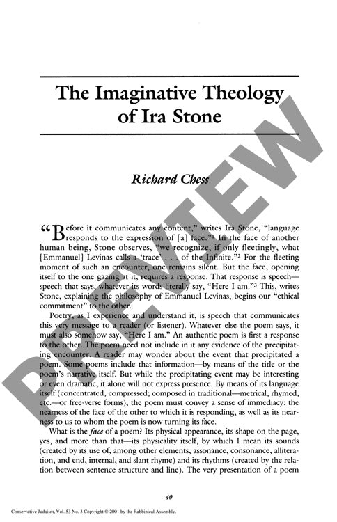 The Imaginative Theology of Ira Stone