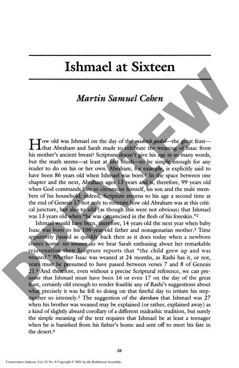 Ishmael at Sixteen