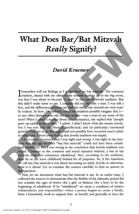 What Does Bar and Bat Mitzvah Really Sig