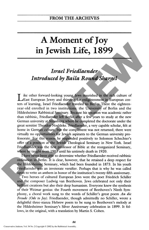 From the Archives a Moment of Joy in Jew