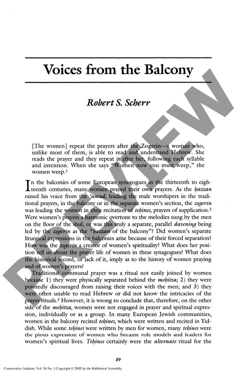 Voices from the Balcony