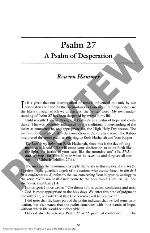Psalm a Psalm of Desperation