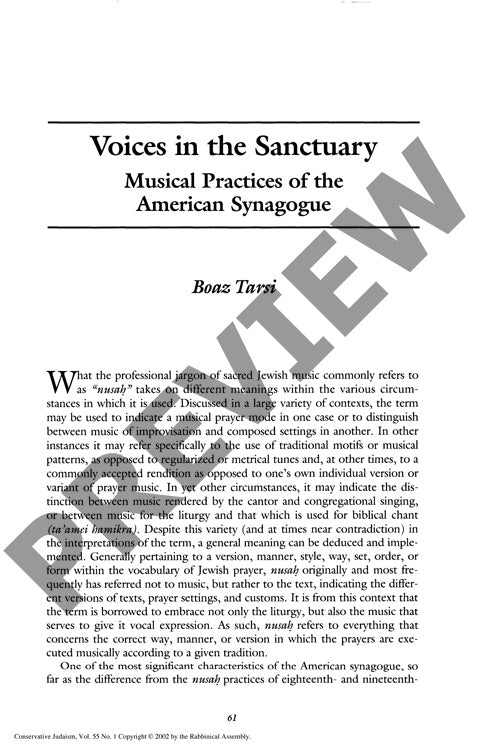 Voices in the Sanctuary Musical Practice