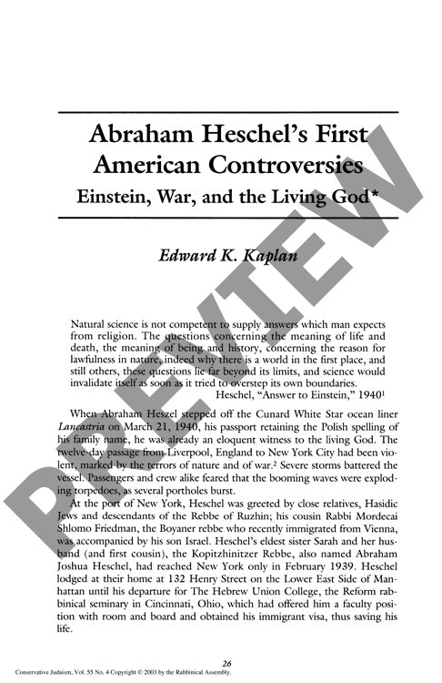 Abraham Heschels First American Controve