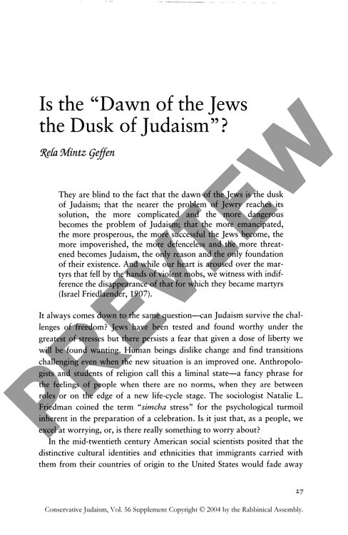 Is the Dawn of the Jews the Dusk of Juda