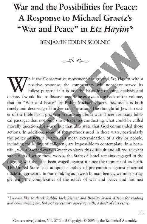 War and the Possibilities of Peace a Res