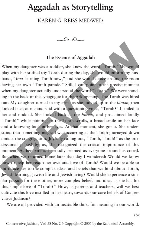 Aggadah as Storytelling