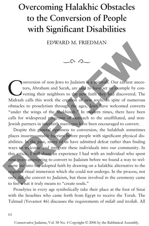 Overcoming Halakhic Obstacles to the Con