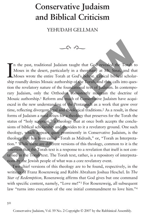 Conservative Judaism and Biblical Critic