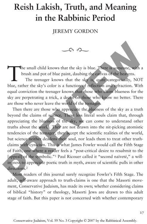 Reish Lakish Truth and Meaning in the Ra