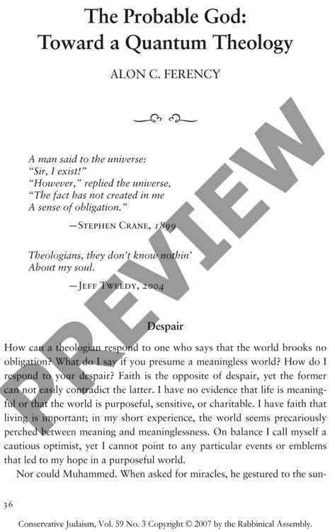 The Probable God Toward a Quantum Theolo