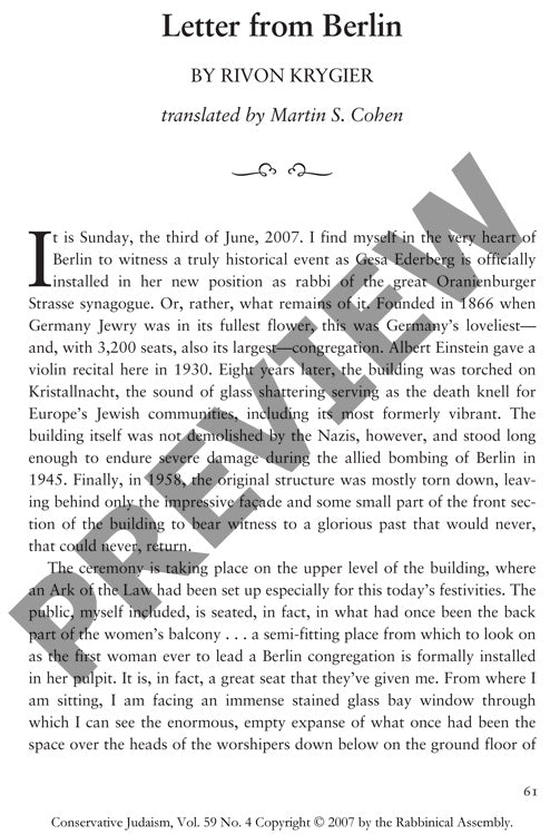 Letter from Berlin