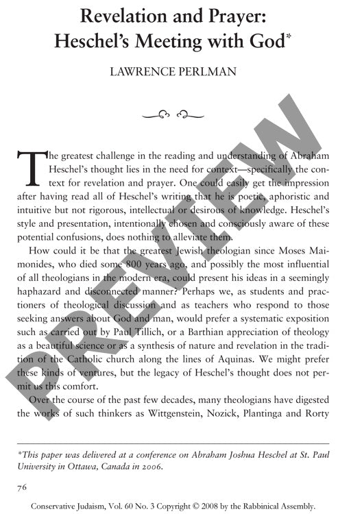 Revelation and Prayer Heschels Meeting