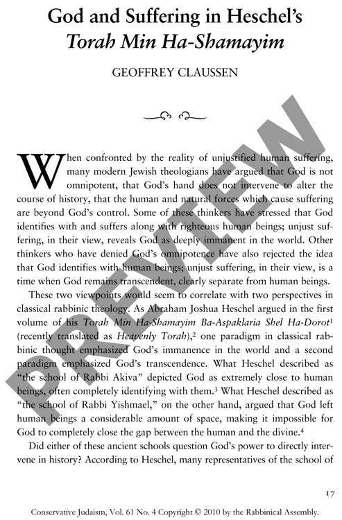 God and Suffering in Heschels Torah Min