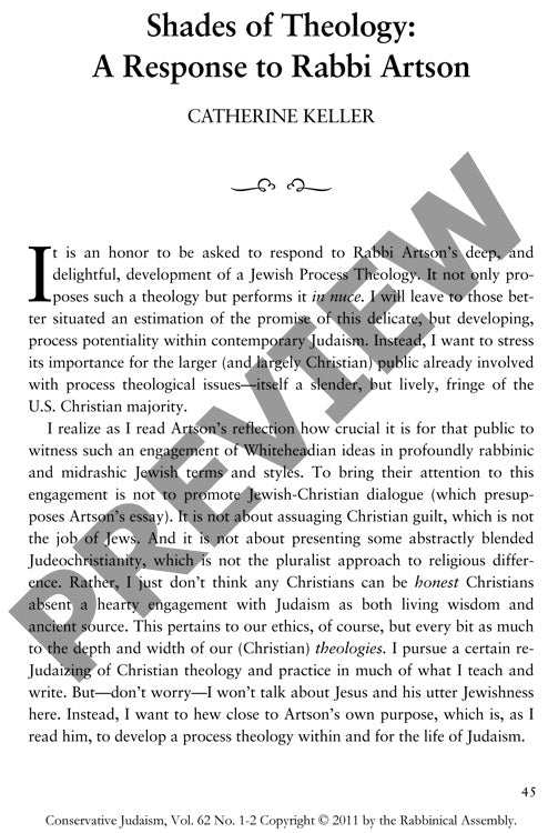 Shades of Theology a Response to Rabbi A