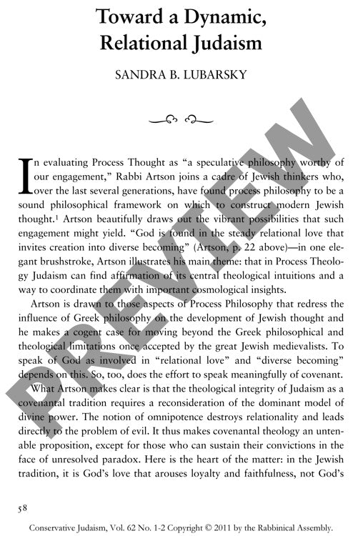 Toward a Dynamic Relational Judaism