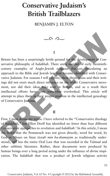 Conservative Judaisms British Trailblaz