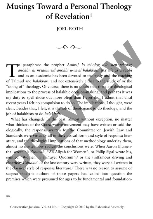 Musings Toward a Personal Theology of Revelation