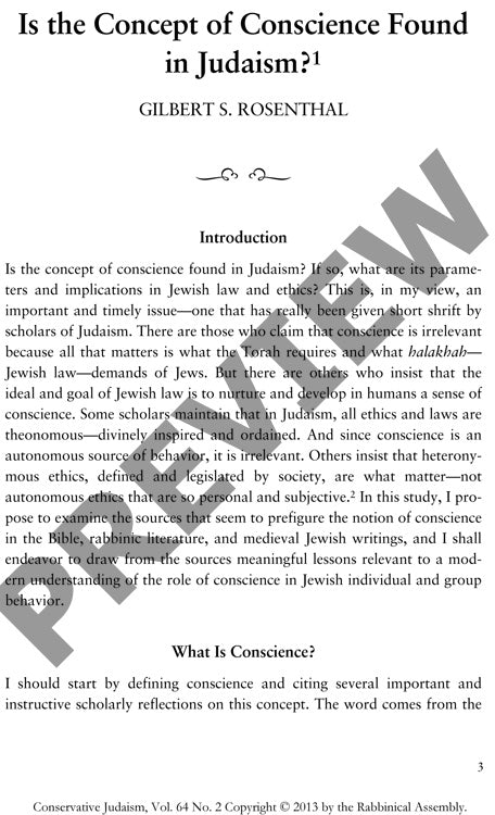 Is the Concept of Conscience Found in Judaism