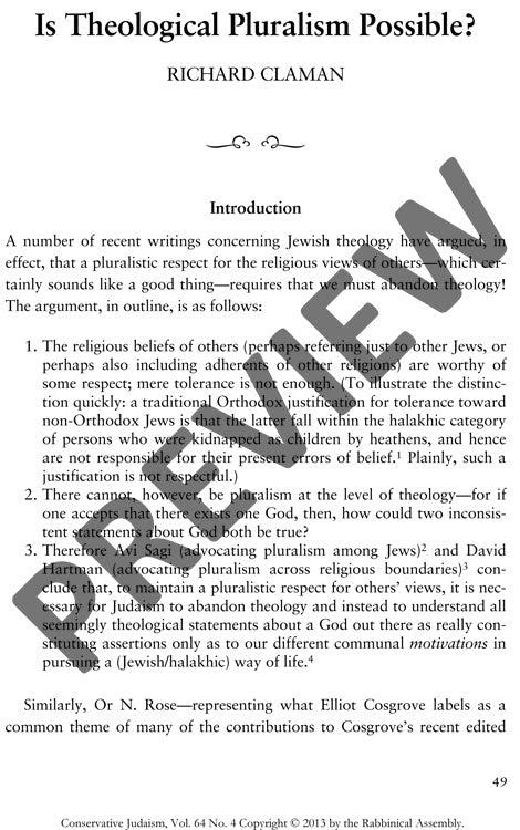 Is Theological Pluralism Possible