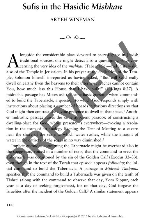 Sufis Hasidic Mishkan