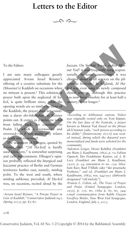 Letters to the Editor