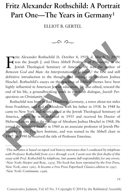 Fritz Alexander Rothschild a Portrait Part One the Years in Germany