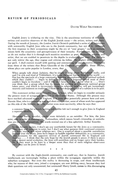 Review of Periodicals