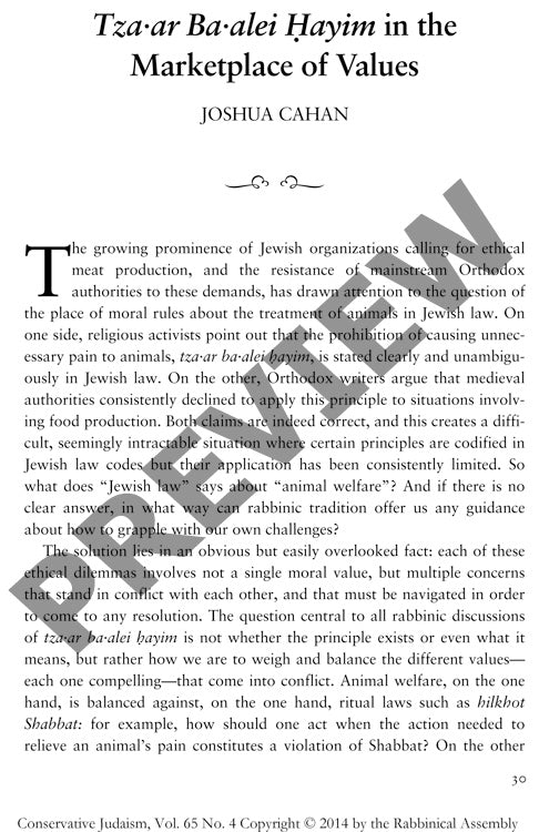 Tzaar Baalei Hayim in the Marketplace of Values