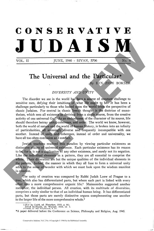 The Universal and the Particular