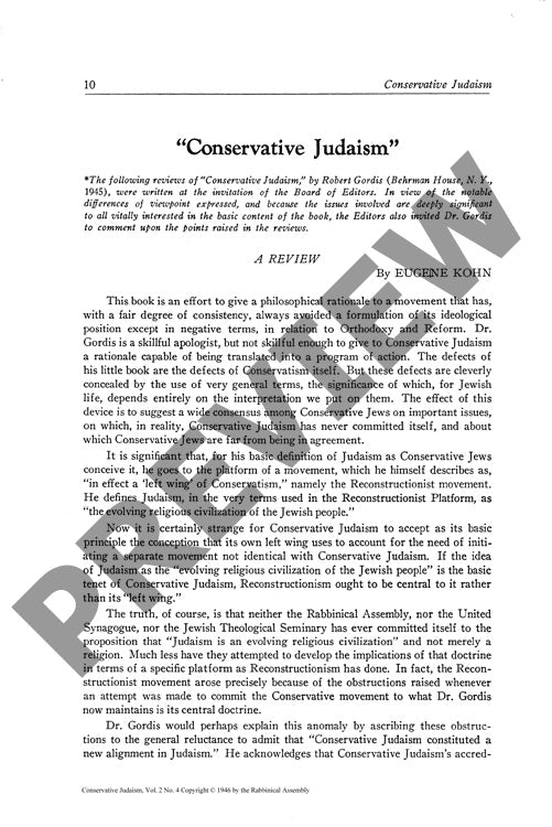 Reviews of Conservative Judaism by Rober