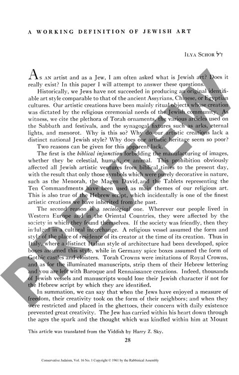 A Working Definition of Jewish Art