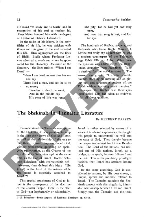 The Shekinah in Tannaitic Literature